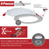 Luminaires encastrées ultra mince - 6 pouces Rond - 3 options de Température de lumière intégrés – Image 4