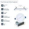 4 inches LED Ultra Slim Recessed Lights, 9W, 750 Lumens, 5CCT, White with Black trim included - Image 2