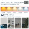 4 inches LED Ultra Slim Recessed Lights, 9W, 750 Lumens, 5CCT, White with Black trim included - Image 3