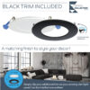 4 inches LED Ultra Slim Recessed Lights, 9W, 750 Lumens, 5CCT, White with Black trim included - Image 6