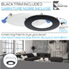 Lumières encastrées ultra minces à DEL de 3 pouces, 6 W, 450 lumens, blanc avec garniture noire incluse – Image 5