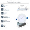 3 inches LED Ultra Slim Recessed Lights, 6W, 450 Lumens, White with Black trim included - Image 2