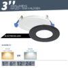 3 inches LED Ultra Slim Recessed Lights, 6W, 450 Lumens, White with Black trim included