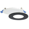 Lumières encastrées ultra minces à DEL de 3 pouces, 6 W, 450 lumens, blanc avec garniture noire incluse