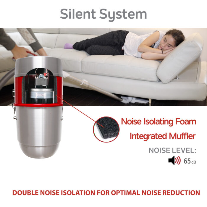 750 AIRWATTS Hybrid Central Vacuum System, 22L / 5.81 Gal., Can be used with or without disposable filtration bags - Image 5