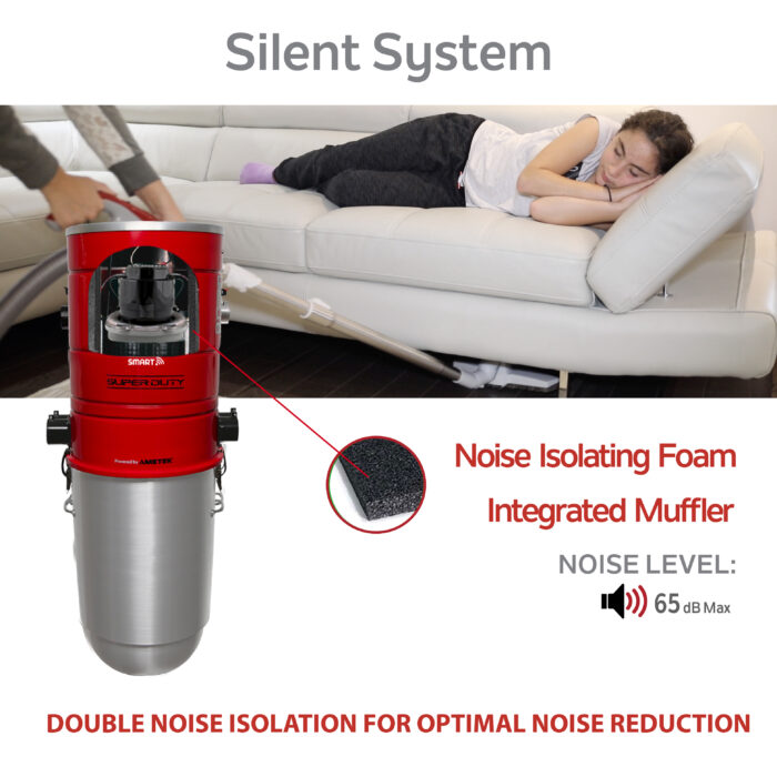 750 AIRWATTS Smart Central Vacuum System, Hybrid Self-Cleaning Filtration, 32L / 8.45 Gal., Control Your Central Vacuum with Smart Device - Image 5