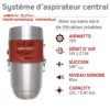 Système d'aspirateur central hybride 750 AIRWATTS, 22 L / 5,81 gal., Peut être utilisé avec ou sans sacs de filtration jetables – Image 3
