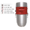 Système d'aspirateur central hybride 750 AIRWATTS, 22 L / 5,81 gal., Peut être utilisé avec ou sans sacs de filtration jetables
