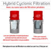 Aspirateur central hybride 700 AIRWATTS, cuve de 35 L (9,25 gal), utilisable avec ou sans sacs filtrants jetables - Image 6
