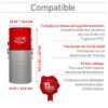Aspirateur central hybride 700 AIRWATTS, cuve de 35 L (9,25 gal), utilisable avec ou sans sacs filtrants jetables - Image 7
