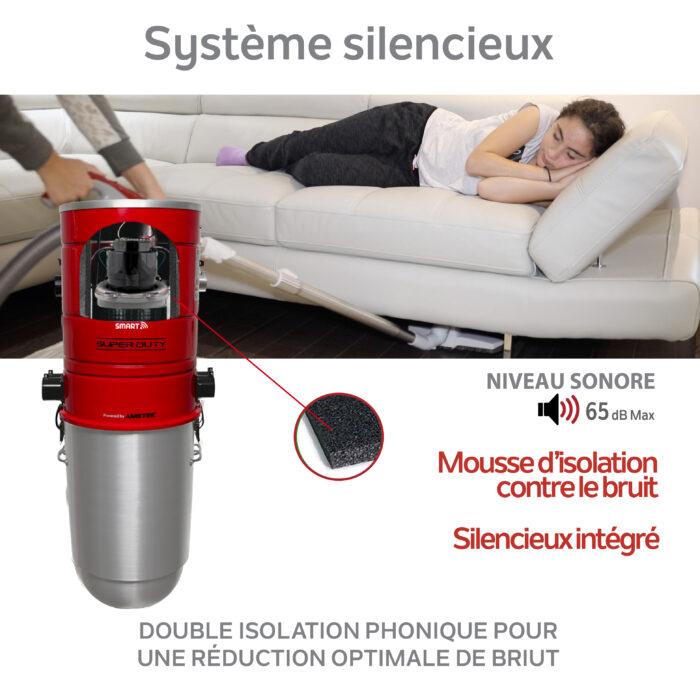 Système d'aspirateur central intelligent 750 AIRWATTS, filtration autonettoyante hybride, 32 L / 8,45 gal., contrôlez votre aspirateur central avec un appareil intelligent - Image 5